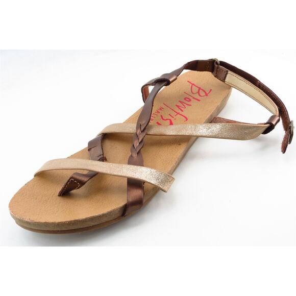 Blowfish Strappy Brown Synthetic Women Shoes Size‎ 4 Medium - Picture 1 of 6